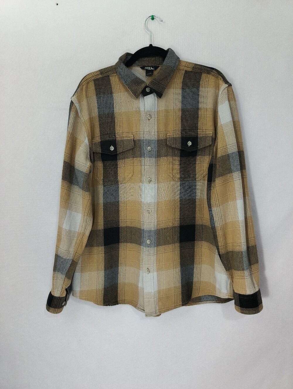 Eddie Bauer Heavy Cotton Plaid Flannel Full Button